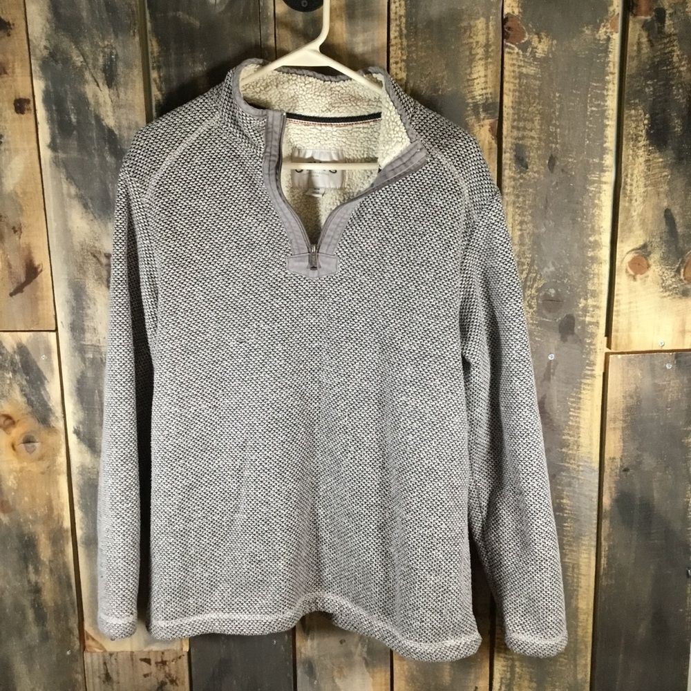 Orvis quarter zip Sherpa lined pullover sweater men’s size medium